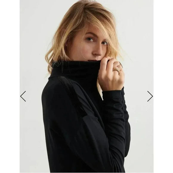 Lucky Brand Tops - Lucky Brand Velvet Trim Cowl Neck Pullover